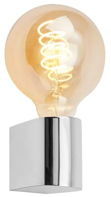 BRILONER - Lampada a specchio da bagno IP44 protezione dagli spruzzi d'acqua, E27 max. 10W, lampada da bagno, lampada a specchio da bagno, lampada da parete da bagno, 4,5 x 8 x 9,5 cm, cromo