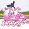 Rollers en ligne avec taille réglable pour enfants, adolescents, adultes, débutants (rose, M)