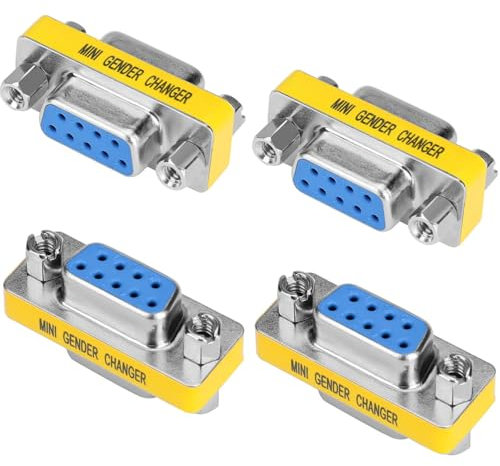 VISSQH 4 Pezzi DB9 Femmina a Femmina Accoppiatore Connettore,9 pin DB9 seriale adattatore per Gender Changer,Trasferimento Dati RS232 Seriale