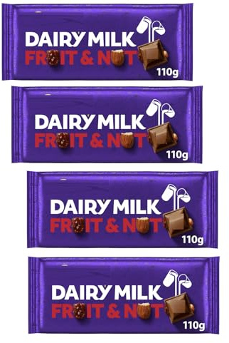 Cadburry Dairy Milk Chocolate Fruit & Nut Bar 110g (4 Pack)