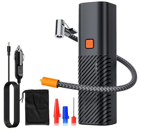Potente pompa per pneumatici per auto, compressore d'aria per ruote per auto, ideale per veicoli, camion, motociclette, SUV, , ciclismo, viaggi e uso esterno, strumento di gonfiaggio rapido, por