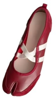 JCVBN Svart silver röd balettskor kvinnor delad tå ballerina Tabi promenadsneakers kvinna Mary Jane-skor skor sommar
