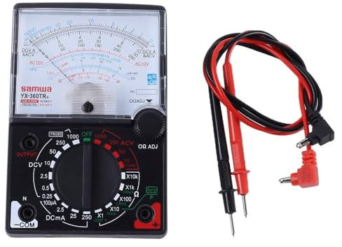 Multimetro tester analogico portatile con cavi puntali, misuratore di tensione rilevatore di corrente elettrica resistenza diodo voltmetro amperometro Ohmmetro YX-360TRN
