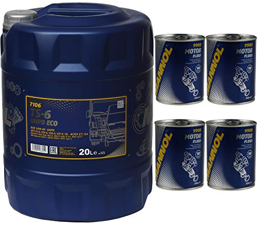 20L MANNOL TS-6 UHPD Eco 10W-40 APICI-4/SL synthetisch Motorspülung Motor Flush