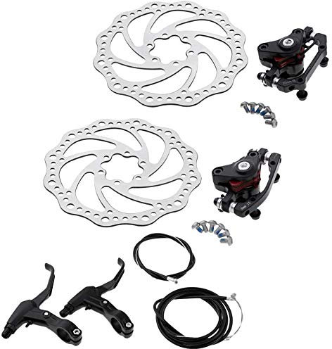 Mechanical Disc Brake Set Front Rear Caliper 160mm 6 Bolt Disc Brake Rotor Brake Levers Cable Kit for Mountain Road Bike Riding Bicycle Parts
