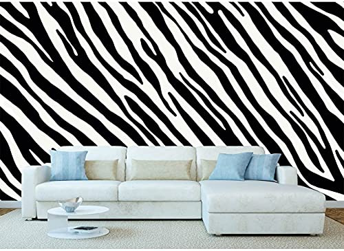 Oedim Wallpaper Black and White Zebra Skin Pattern, Decorative for Rooms, Wall Decor, Mural