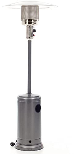 Marvin Stufa a gas bombola gpl Fungo da Esterno portatile con ruote acciaio 20mq giardino patio riscaldante 13KW (Grigio Opaco)