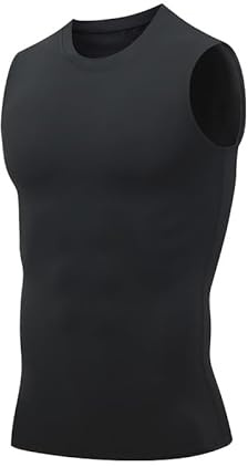 Débardeur de Compression Sport Homme Débardeur Gainant Homme Maillot de Corps Amincissante Ventre Plat Débardeur Homme Gainant Minceur sous-vêtements (XL, Noir)
