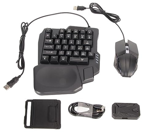 TZ 007 Enhandstangentbord Mus USB Typ C Spilitter Combo, Trådbunden Sladdlös Anslutning RGB LED Bakgrundsbelyst Mini-Size Gaming Adapter Combo för PUBG, Dota, Call of Duty