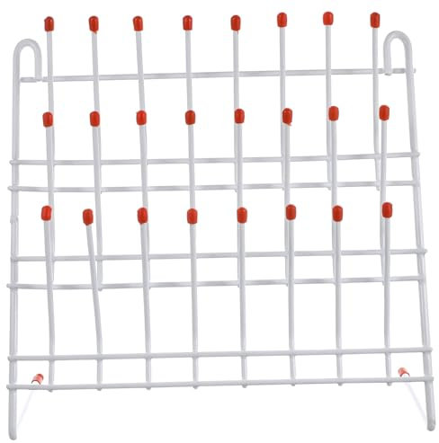 JECOMPRIS Laboratory Beaker Drying Rack 24-Position Test Tube Draining Holder 11.81X11.81X4.52 Inch Lab Glassware Organizer for Scientific and Industrial Use