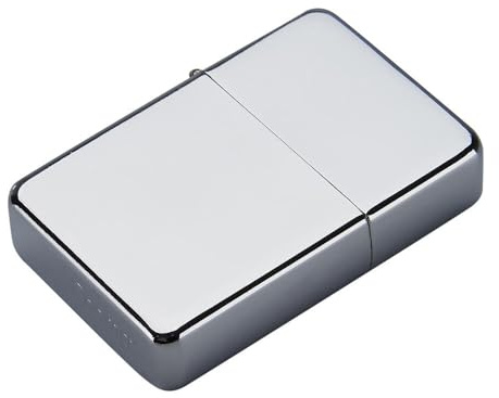 Murago - Benzinfeuerzeug Silber-farbig poliert unbefüllt - Feuerzeug Sturmfeuerzeug Geschenkidee Chrom verspiegelt normale Flamme Benziner für Männer Opa Onkel Outdoor Camping