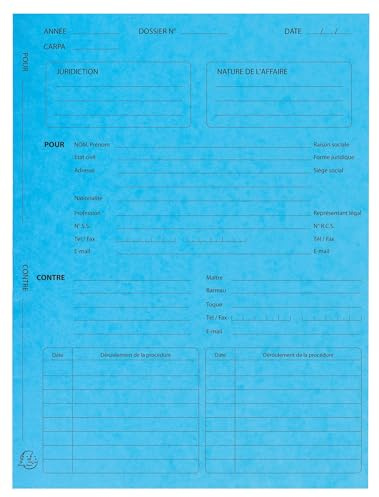 Exacompta - Ref. 445102E - Caja de 5 paquetes de 25 carpetas de procedimiento, en tarjeta brillante de 265 g/m2, dimensiones 25 x 32 cm para documentos en formato A4, color turquesa
