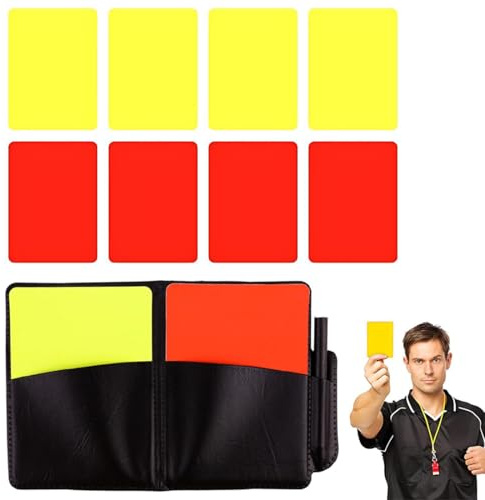 JUGUTA Tarjeta De Árbitro De Fútbol De 10 Piezas, Tarjeta Amarilla Y Roja De Fútbol Árbitro, Tarjeta Roja Y Amarilla De Fútbol, Herramienta De Árbitro Para Partidos De Fútbol Para La Competenci