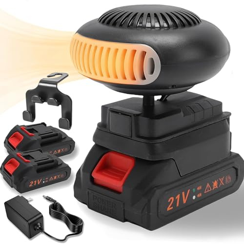 Riscaldatore a batteria, nuovo riscaldatore portatile per auto a batteria 2026, riscaldatore d'ambiente senza fili, per ufficio e interni (10 cellules,Batterie * 2)