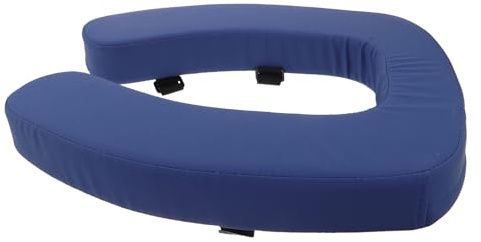 GOOHOCHY Cojín Acolchado para Asiento de Inodoro Elevado Azul con Esponja de Alta Densidad, Funda con Cierre Mágico Ajustable, Adecuado para Personas Mayores y Baño Seguro
