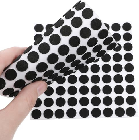 300 Pcs Thin Felt Pads, Felt Cabinet Door Bumpers Round 3/5 Inches Self Adhesive Cabinet Cushion Dots for Doors Furniture Desks Floor Drawers Black