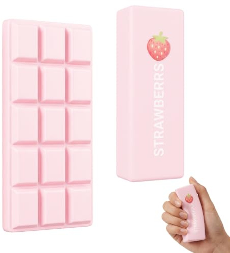 2 PCS Chocolate Squishy, Strawberry Butter Squishy, Desk Companion for Office and Travel, Gift Set with Items for Adults, Decorative Use