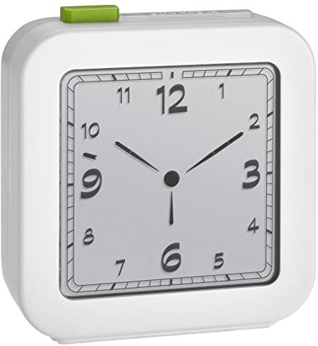 TFA Dostmann 60.2556.02 - Sveglia digitale con funzione snooze, retroilluminazione, colore: bianco, 80 x 40 x 120 mm