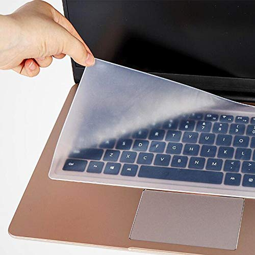 SDTEK Tastaturschutzfolie aus Silikon, transparent, universell Kompatibel mit 15-17 Zoll Laptop, Notebook, Netbook, Chromebook (klar)