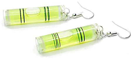 Miniblings Working Spirit Level örhängen – handgjorda modesmycken I vattenvåg verktyg verkstad – örhängen silverpläterade örhängen