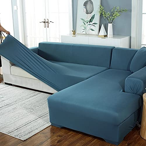 uyeoco Copridivano Elasticizzato 1/2/3/4 Posti, Copridivano con Penisola Destra/Sinistra, (Fodera per Divano Forma di L ne servono Due) (Color : H, Size : 2 posti (145-185cm))