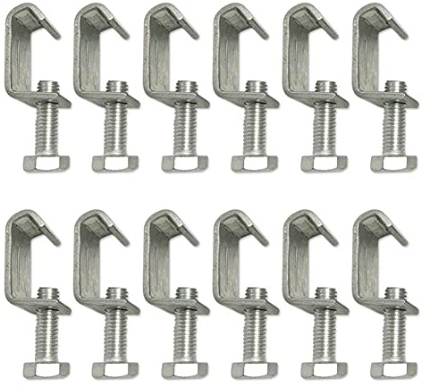 BOLWHAO 12 pcs Galvanized Steel Flange Clamp G Clamp Duct G Clamps Ventilation Duct Flange for Rectangular Duct Connection System
