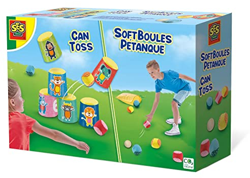 SES Creative 02292 Tiere Dosenwerfen und weiche Pétanque-Kugeln, Diverse Farben, M
