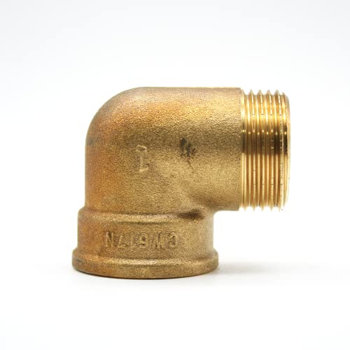 DOJA Barcelona | Tubo Codo Latón 90° | 3/4 | Macho - Hembra | Curva Latón | Codo de ducha para empalmes hidráulicos | Conexión de latón para grifo, radiador, aire acondicionado, tubos de gas