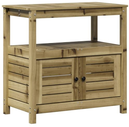 vidaXL Pflanztisch, Gärtnertisch mit Ablagen, Blumentisch für Garten Balkon Terrasse, Gartentisch Arbeitstisch, 82,5x45x81cm Kiefernholz Imprägniert