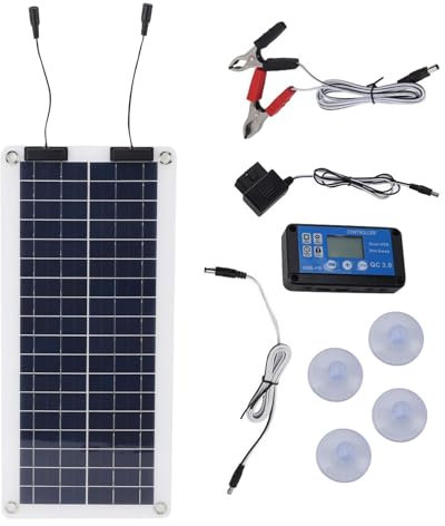 Caricabatterie Solare - Caricabatterie Da Manutenzione Impermeabile 100 W, Mantenitore Della Batteria Solare, Caricatore Del Pannello Solare Portatile Per Auto, Campeggio Car, Barca | Caricabatteria