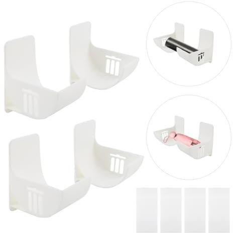 VFFNFF Lot de 4 Distributeur de Sacs Poubelle pour Armoire, Support Mural pour Sac Poubelle, Blanc Distributeur de Sac Poubelle pour la Maison Cuisine - pour Cuisine,Garde-Manger,Garage,Salle de Bain