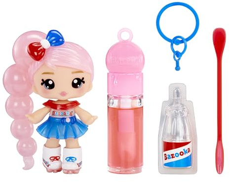 Yummiland x Licensed Sweets Lip Gloss Doll: Bazooka Bubble Gum - jojo Bubblegum - Include 1 Bambola, Lucidalabbra + Portachiavi Rimovibile, Gioco cosmetico, Collezionabile. età 4+