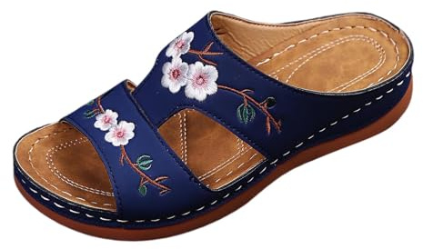 Generisch Sandalias ortopédicas para mujer 2025 Cómodas zapatillas de verano con plantilla Pantuflas transpirables y chanclas de baño Soporte ortopédico, B azul, 39 EU
