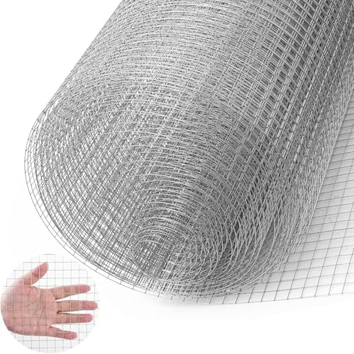 Victoam Malla de alambre de 25 m x 1 m, malla de 12 mm, malla de alambre de 0,7 mm, malla fina, valla de alambre, para conejos, animales pequeños