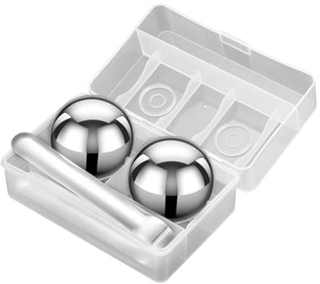 Cubetti di ghiaccio riutilizzabili in acciaio | pietra refrigerante | Tecnologia di raffreddamento | 2 pezzi 55 mm Iced Ball | Pecialy Gadget per caffè birra vodka cocktail vino bere