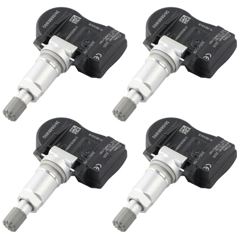 BONRYAN 4 styck Däcktryckssensor Kompatibel med B-M-W 1-serie 2-serie 3-serie 4-serie F20 F21 F45 F23 F22 F34 F30 F35 F31 F33 F32 F36 I3 X1 X1 X5 2011-2019 TPMS Däcktryckskontrollsystem