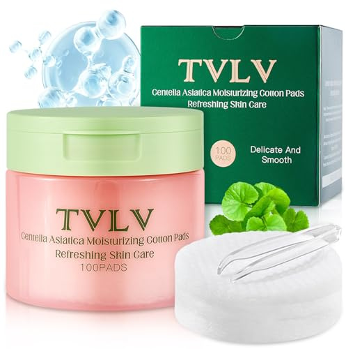 Toner Pads, 100 Stück Feuchtigkeitsspendende Baumwollpads mit Centella Serum, Toner Pad Centella Wattepads Hautpflege Gesicht Skincare, Porenverfeinernd & glättend, Aufhellende