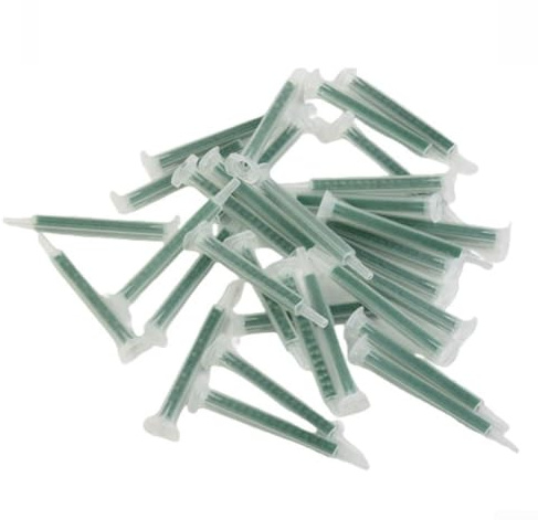 50pcs F6-16 tubos mezcladores estáticos plásticos con 16 boquillas para uso con pegamento AB sistemas de mezcla líquida de dos componentes, 83 mm de longitud