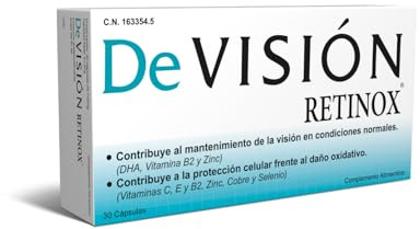 Devisión Retinox 30 Cápsulas - Ayuda al Mantenimiento de la Vista y a la Protección Celular frente al Daño Oxidativo - con DHA, Luteina, Vitaminas y Minerales