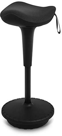 IWMH Standing Office Stool Ergonomic Wobble Stool Adjusting height (Black) | Office Stool swivels 360° working seat