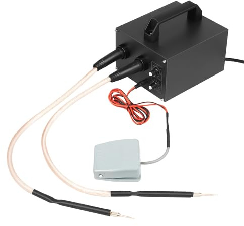 Poste à souder par points, machine à souder avec pédale, bande en nickel et goupille à souder par points, courant de soudage réglable 0 à 100 A, pour un soudage de qualité supérieure et un soudage de