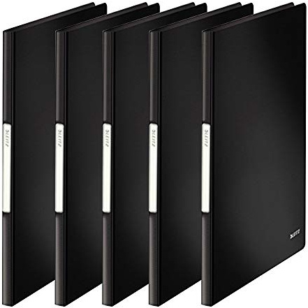 Leitz Solides Sichtbuch, PP, A4, 40 Hüllen, 5er Pack, Schwarz