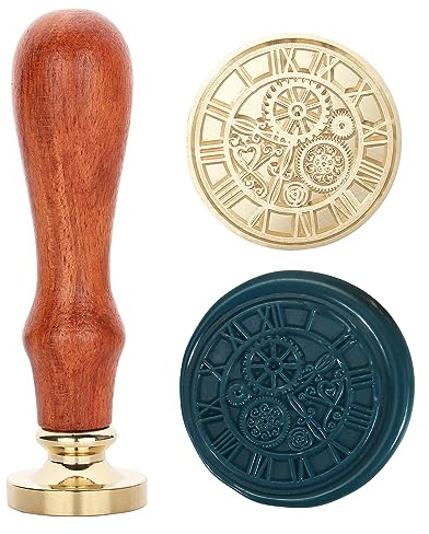 Clock Wax Seal Stamp, Yoption Vintage 30mm Sealing Stamp Head for Decorating Wedding Letters Invitations Envelopes Gift Packing