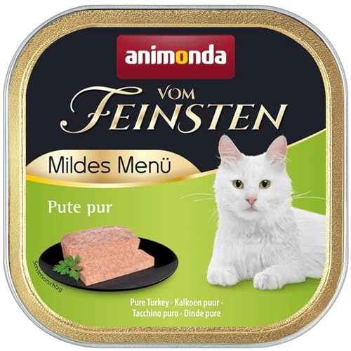 Animonda Vom Feinsten Mat för vuxna katter, våtfoder för vuxna katter, mild meny, kalkon, 32 x 100 g