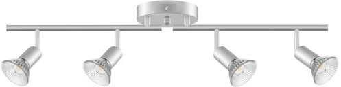 LED Deckenlampe, 1-flammig LED Deckenstrahler, Dreh und Schwenkbar Deckenstrahler, Spotleuchte Wandspot, GU10 Wandstrahler schwenkbar, Ideal für Bad/Balkon/Keller/Schlafzimmer/Flur (4 Lampenhalterung)