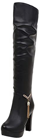 Stivali di Gomma Donna Stivaletto Donna Tacco Stivali Texani Donna Pelle Stivali Donna Alti sopra Ginocchio Stivali Alti Donna con Zeppa Plateau sopra Il Ginocchio Stivaletto Donna Tacco Spillo