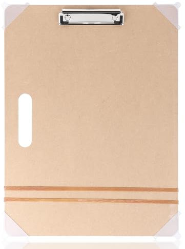 CPROSP Drawing Board Wooden 43 * 32 cm, Wooden Sketch Board mit Dreieck Eckenschutz, Robustem Clip und Gummibändern, Tragbar klemmbrett zum Malen im Klassenzimmer und Atelier