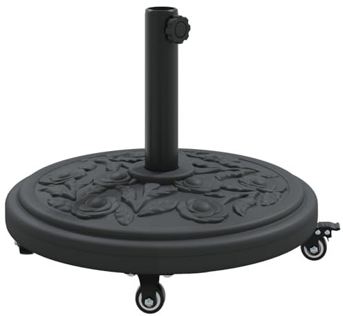 vidaXL Base de Parasol avec Roues pour Pôles Ø38-48 mm 13 kg Ronde