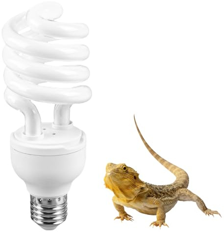 SUNOYA Reptile Ampoule UVB, 26W 10.0 Reptile UVB Ampoule Lampe Fluorescente Compacte, Pour Aquarium, Récipient En Verre, Nourrisseur