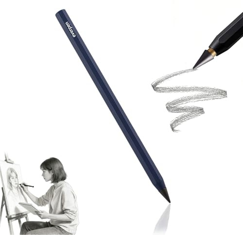 everpen Pencil, Forever Pencil, Metal Alloy Writing Instrument, That Never Needs Sharpening, Reusable Metal Inkless Pencils, Ideal for Writing & Drawing (Dark Blue)